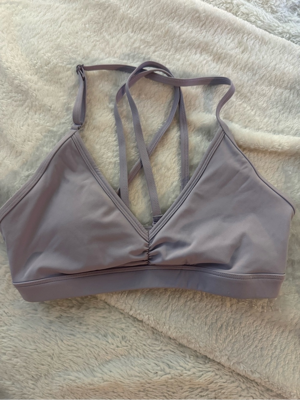 Amazon Light Lavender Strappy Sports Bralette